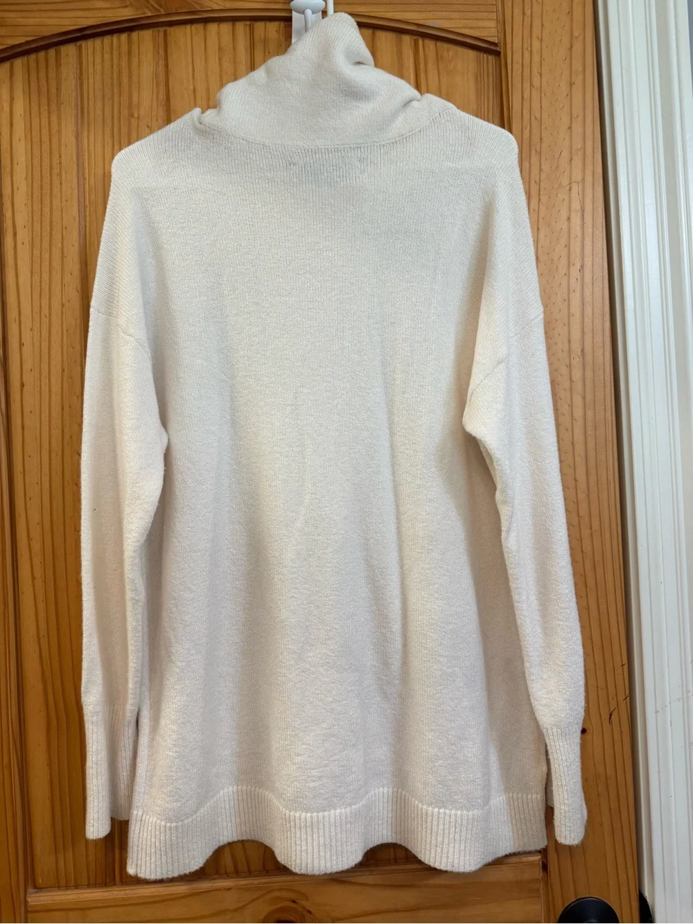 LOFT Cream Draw String Sweater - Picture 3 of 3